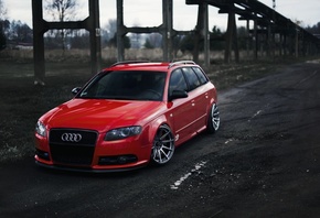 Audi, Audi A4, Avant, Red, Road, Wagon