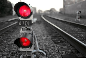 signal, red, railroad