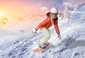 Snowboarding, Saint Moritz, Switzerland