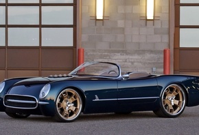 corvette, classic, muscle, kindig it design, cf1, blue, custom