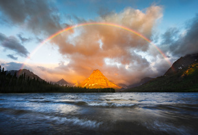 , , , ,   , lake, nature, mountain, rainbow, Glacier national park