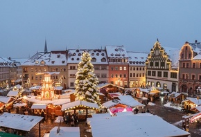 Christmas Market, Weimar, Market Square, Renaissance patricians houses, Germany