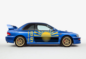 Subaru, Impreza, race, blue