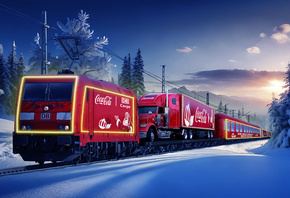 Coca-Cola, Christmas Train, DB Cargo X-Mas, Germany, Deutsche Bahn