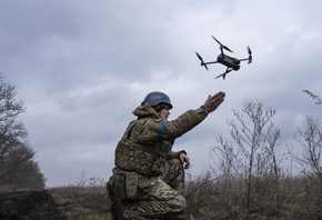 Ukrainian Serviceman, Drone, Vuhledar, Ukraine