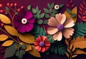 flower art, floral bouquet, floral banner