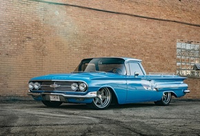 1960 Chevrolet El Camino, muscle, blue, classic