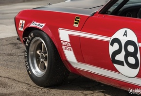 Ford Mustang Boss 302, Ford Mustang, Firestone, two tone, outdoors, muscle  ...