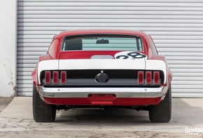 Ford Mustang Boss 302, Ford Mustang, rear view, two tone, outdoors, muscle cars, Ford, car, vehicle