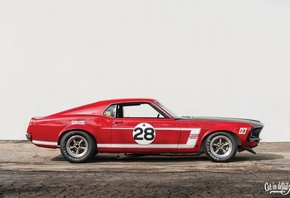 Ford, Ford Mustang Boss 302, Ford Mustang, muscle cars, two tone, outdoors, ...