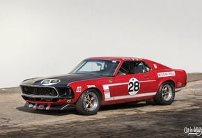 Ford Mustang Boss 302, Ford Mustang, two tone, outdoors, muscle cars, Ford, ...