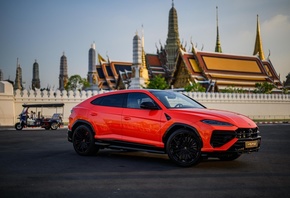 Lamborghini Urus, Lamborghini, red cars, SUV, vehicle, italian cars