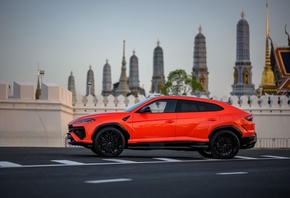 Lamborghini Urus, Lamborghini, red cars, SUV, vehicle, italian cars