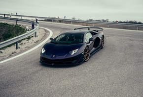 Lamborghini Aventador SVJ, italian cars, Lamborghini, Viola Aletheia, road, outdoors