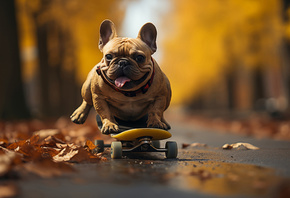 AI Digital, Criativo, Buldogue, Skate