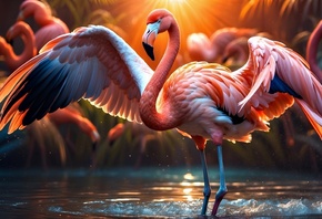 Ave, Flamingo, Colorido, Natureza
