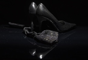 heels, stockings, black background, simple background
