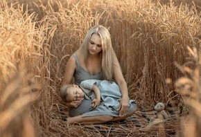 , , , , , , , , , , , ,  , mother, child, field, sleeping, woman, girl, toy