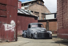 classic, truck, gray, 1949, chevrolet, 3100, lowered