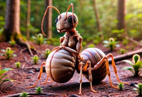 ant, close-up, forest, insect, nature, macro photography, surrealism, detailed, woodland, tiny world