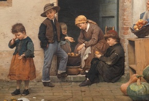 Antonio Ermoao Paoletti, Italian, The broken plate, Children fishing