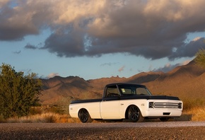 black, white, truck, classic, 1972, c-10, chevrolet