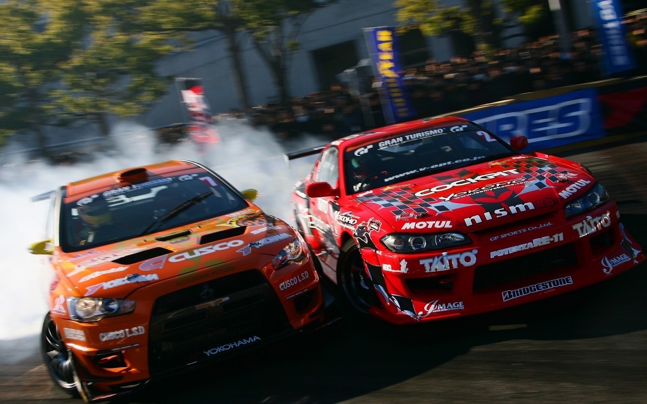 Drift, nissan-silvia, mitsubishi-evolution, vs