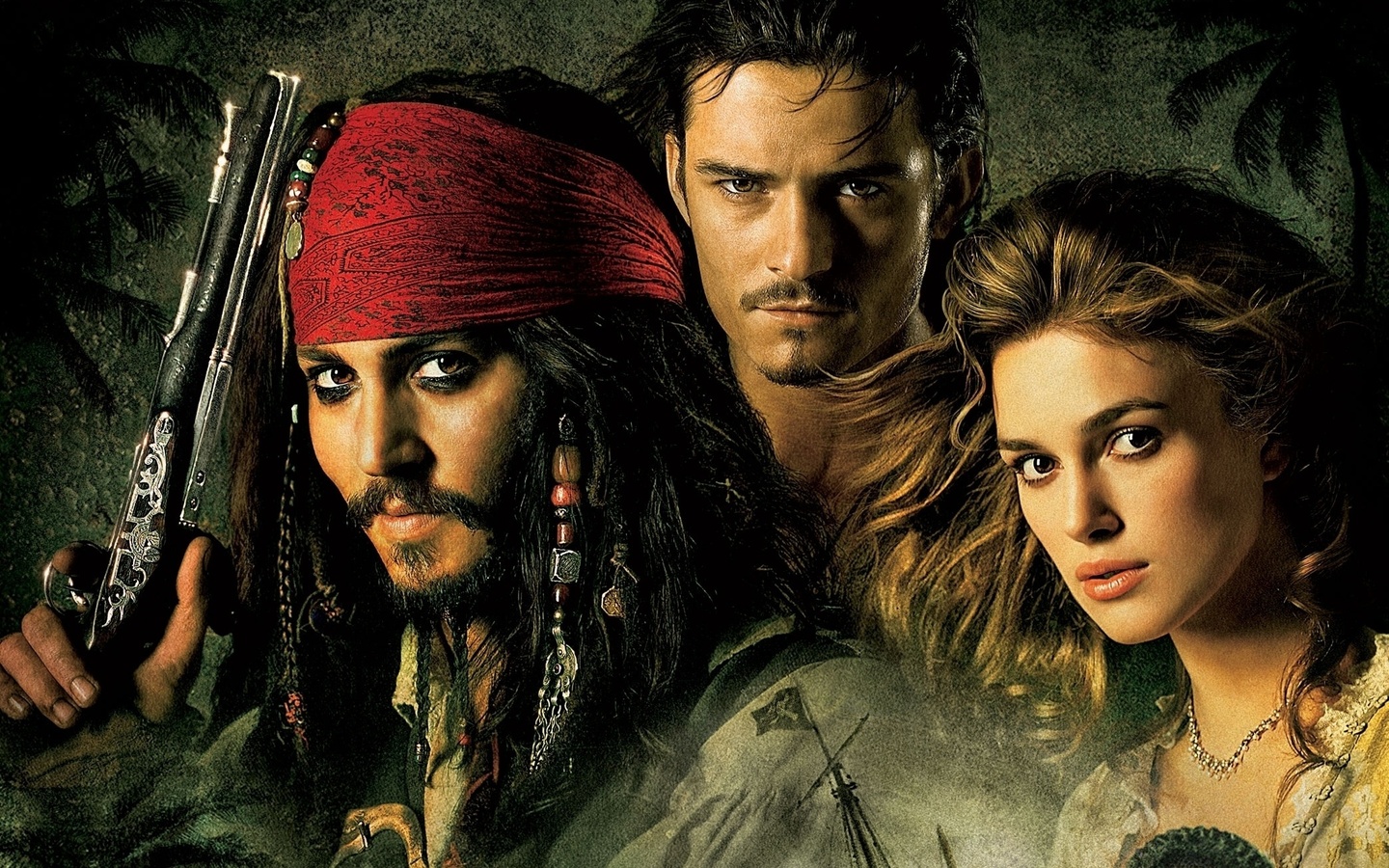 the curse of the black pearl, The pirates of the caribbean, johnny depp, orlando bloom