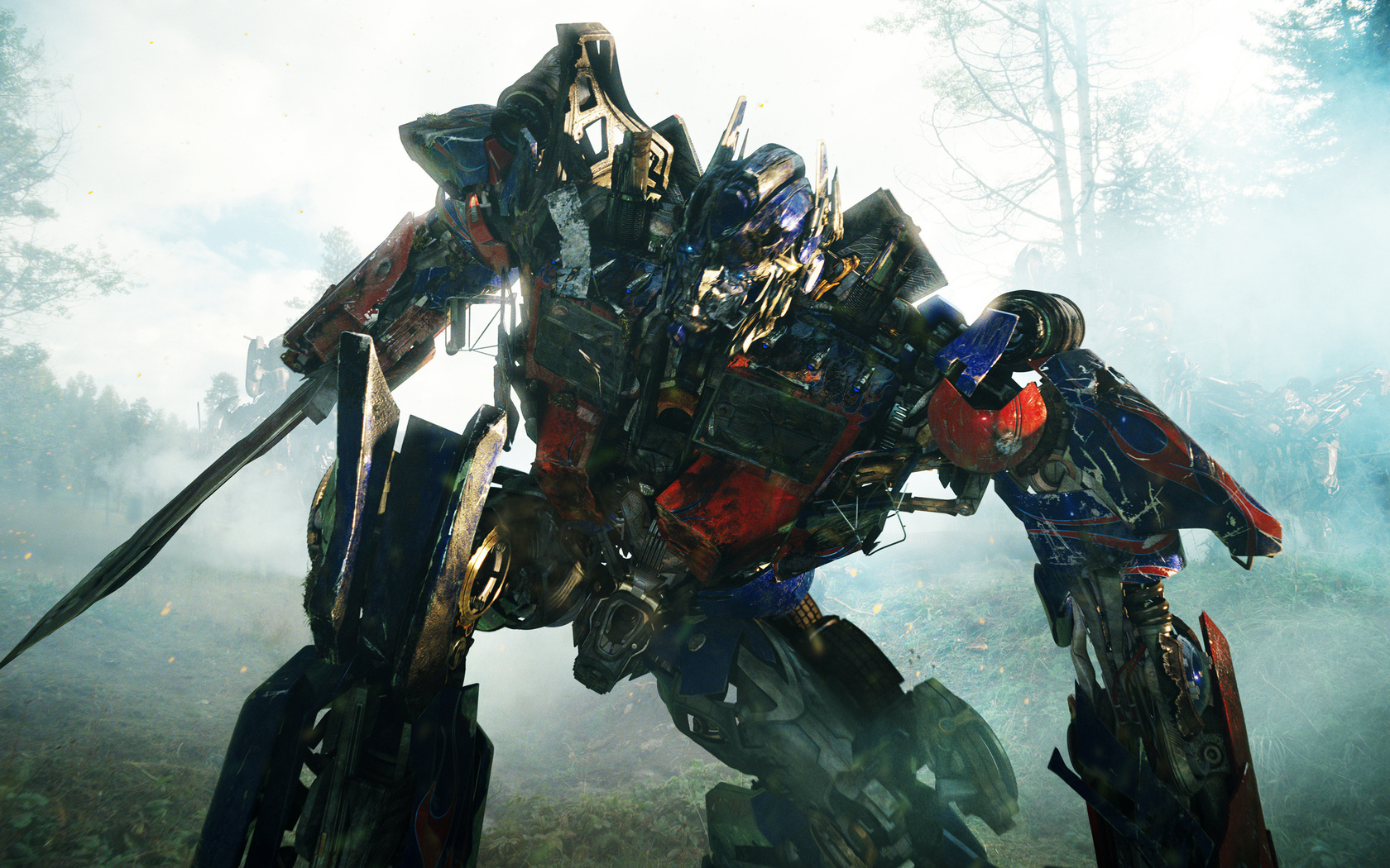 the movie, optimus prime, forest battle, Transformers 2, revenge of the fallen, shia labeouf