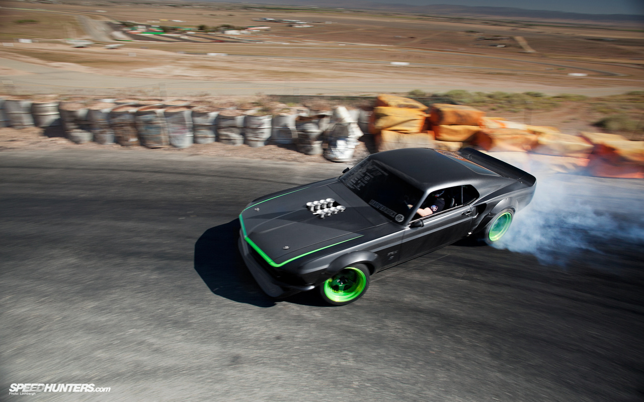 drift, mustang, black, rtr-x, Ford, 