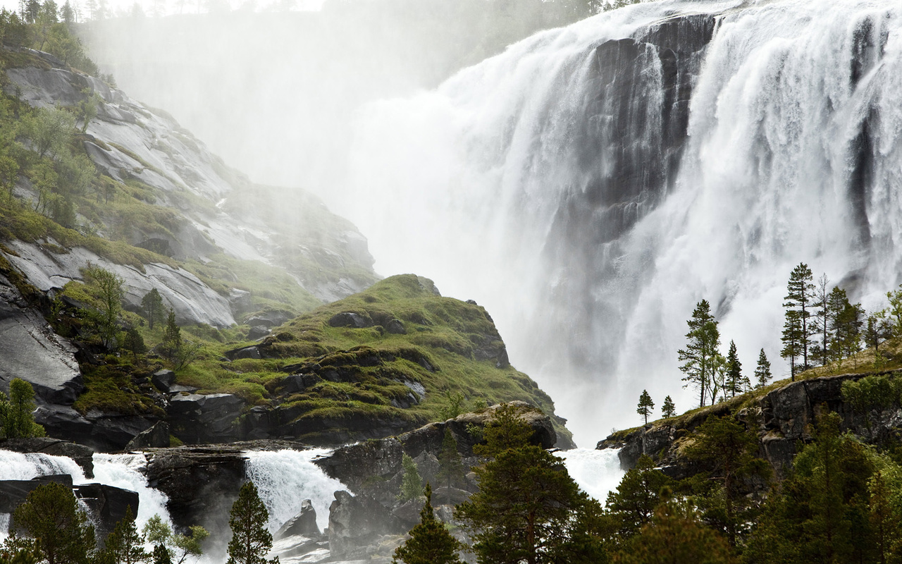 norway, small sami fishing village, , Waterfall