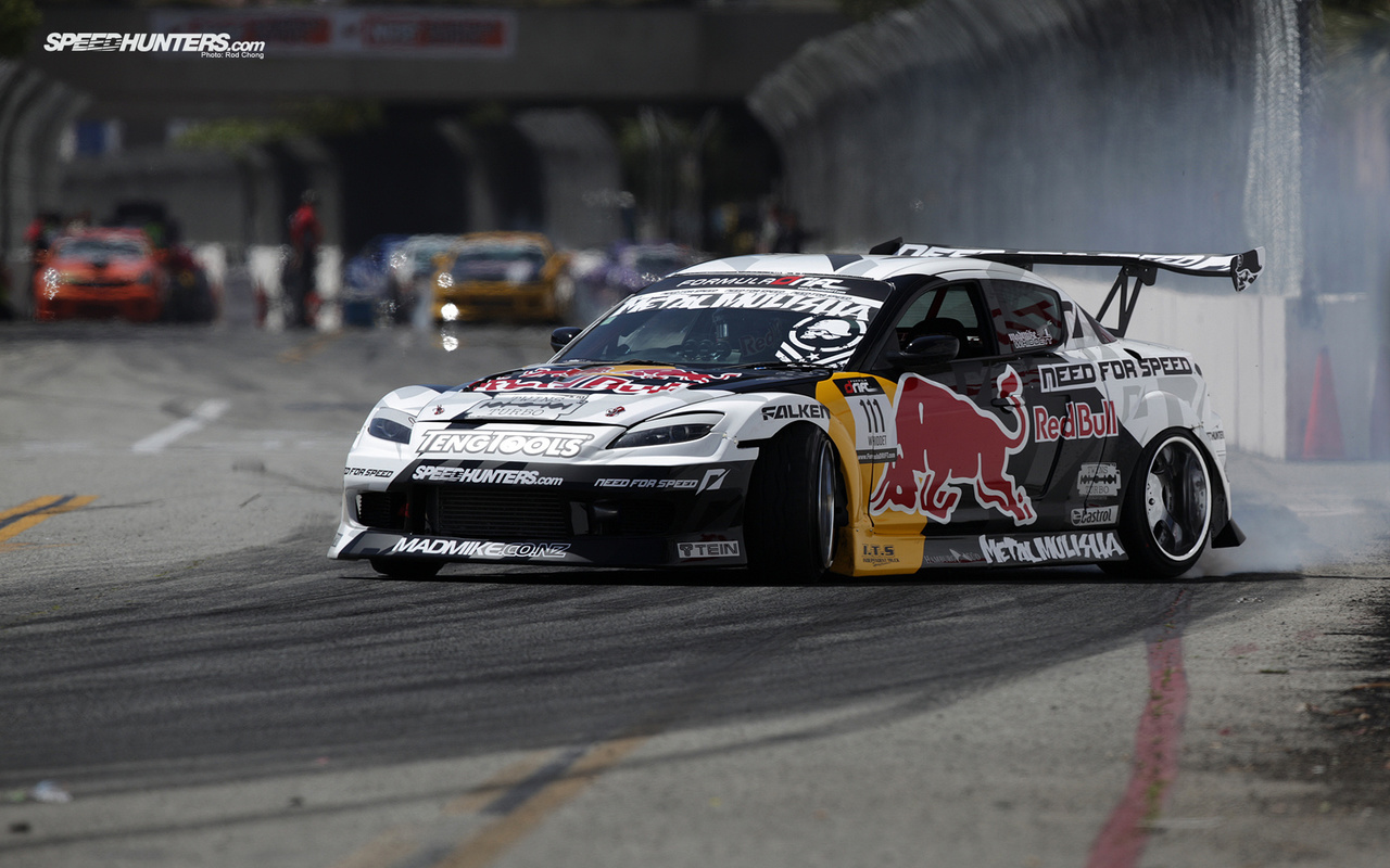 drift, Mazda, speedhunters, formula drift, long beach, rx-8, red bull