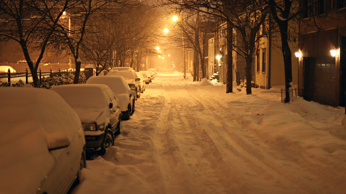 , winter, new york, ny, snow, Albany, usa, -, night, , 