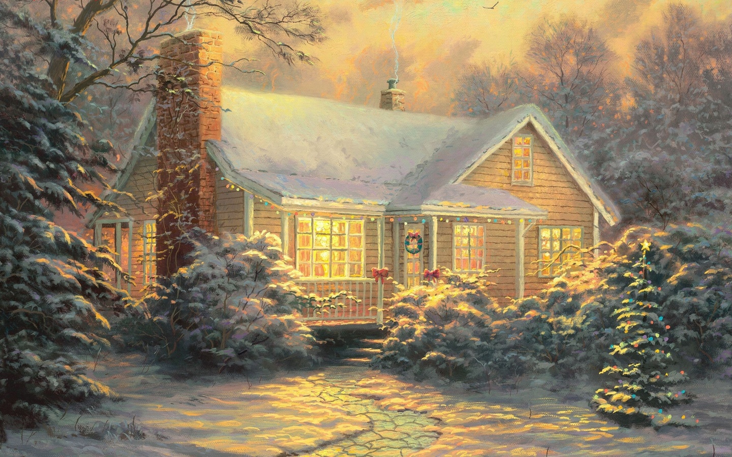 christmas decoration, christmas cottage, , Thomas kinkade, , 