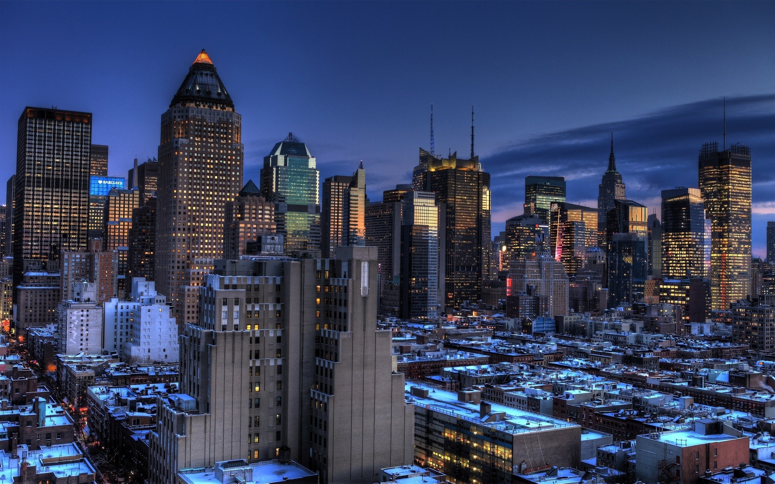 new york, Blue hour, usa, -, manhattan, midtown