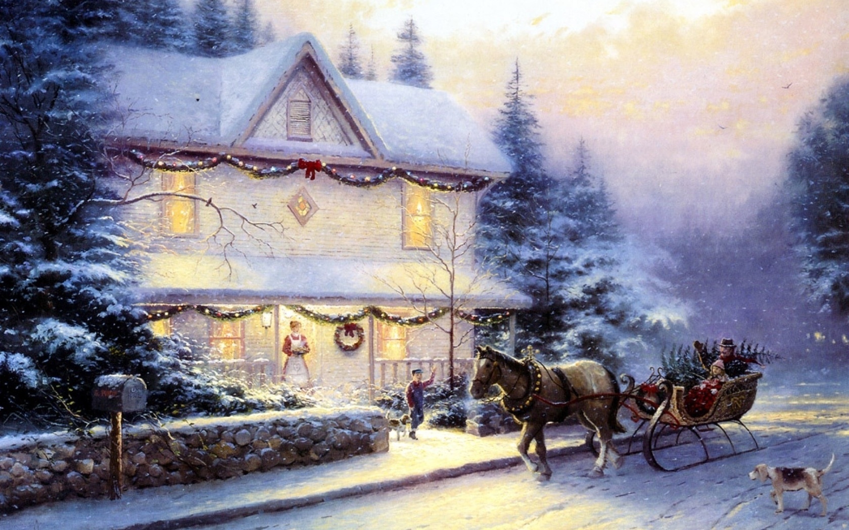 christmas, victorian christmas iv, thomas kinkade, holiday, , Picture