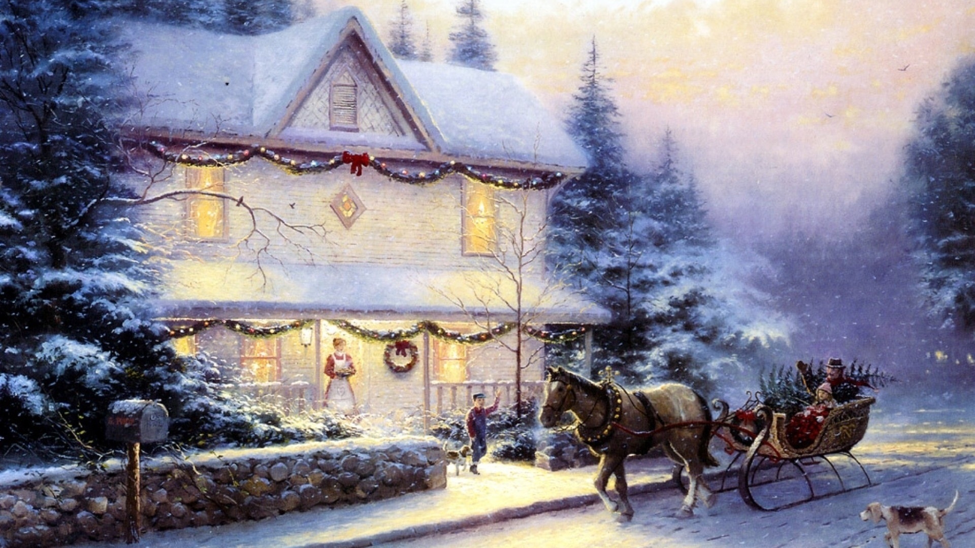 christmas, victorian christmas iv, thomas kinkade, holiday, , Picture