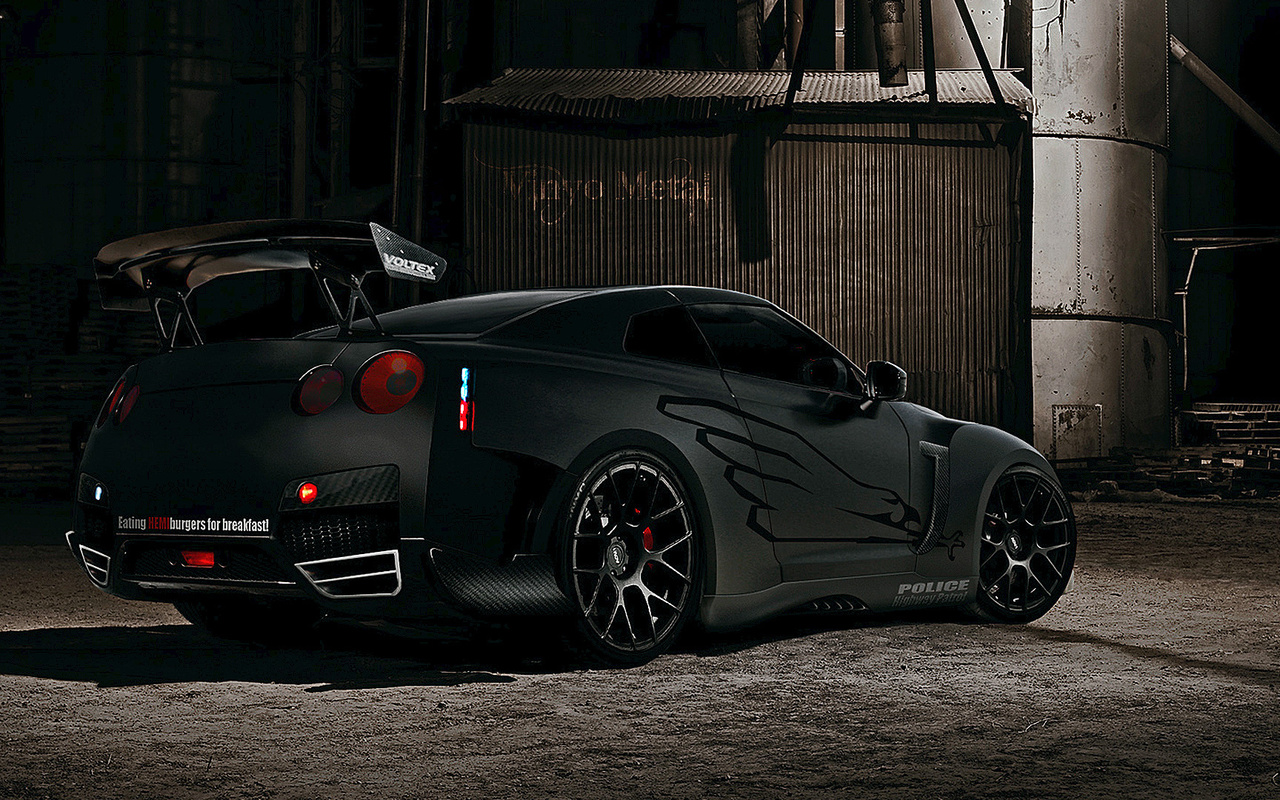 black, Gtr nissan, wallpaper