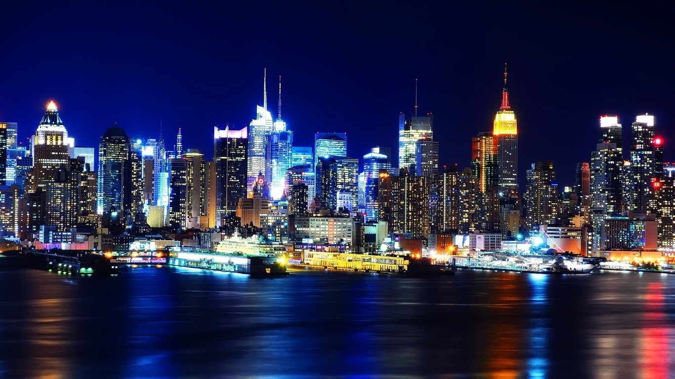 , -, new york, Manhatten, night, usa, 