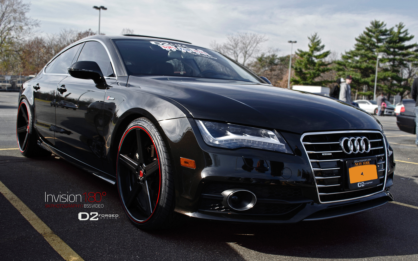 with deep concave cv2 wheels by d2forged, audi a7, black