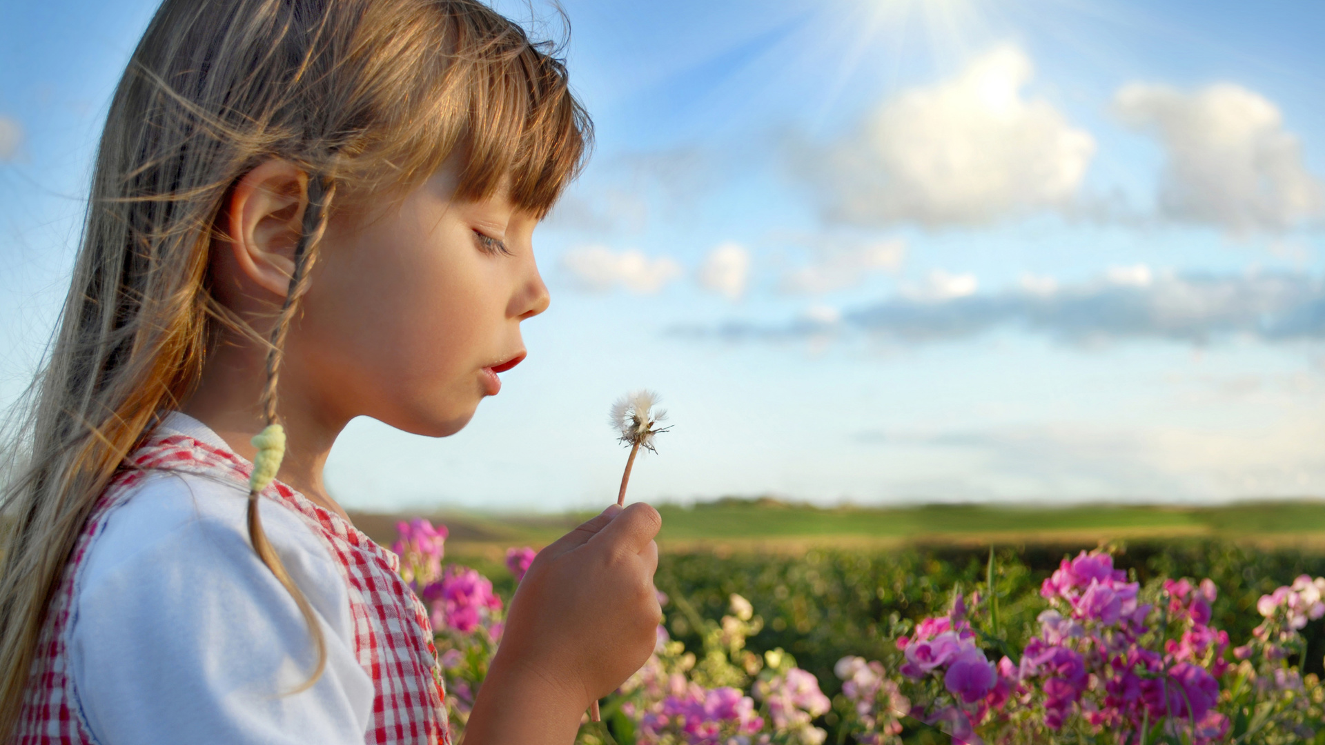 children, roses, child, summer, sky, happy, happiness, Little girl, clouds, flowers, cute beautiful