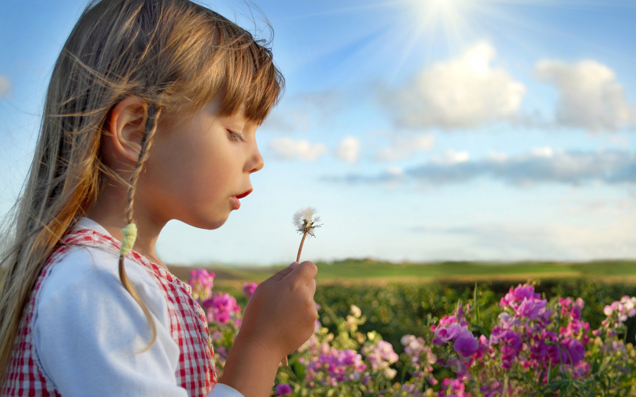 children, roses, child, summer, sky, happy, happiness, Little girl, clouds, flowers, cute beautiful