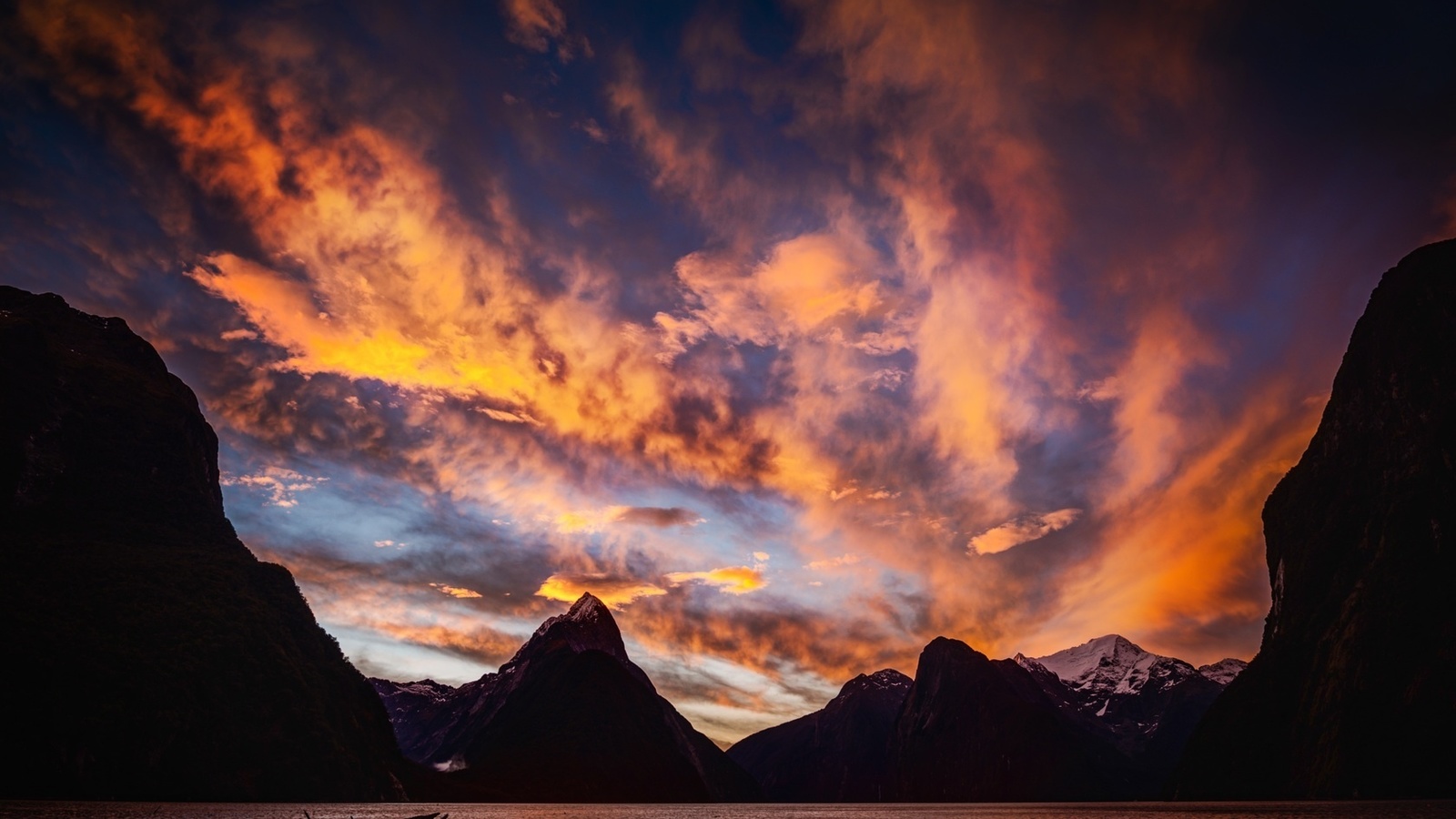 new zealand,  , sunset, milford sound