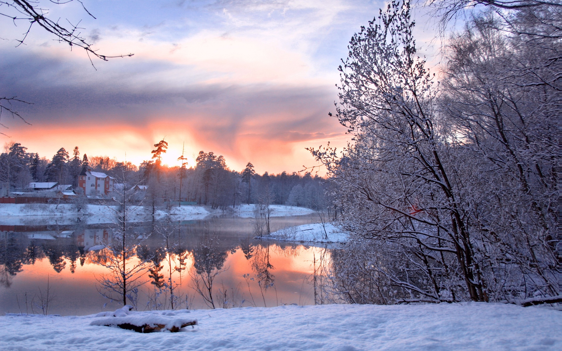 , Winter pond, , , , , , 