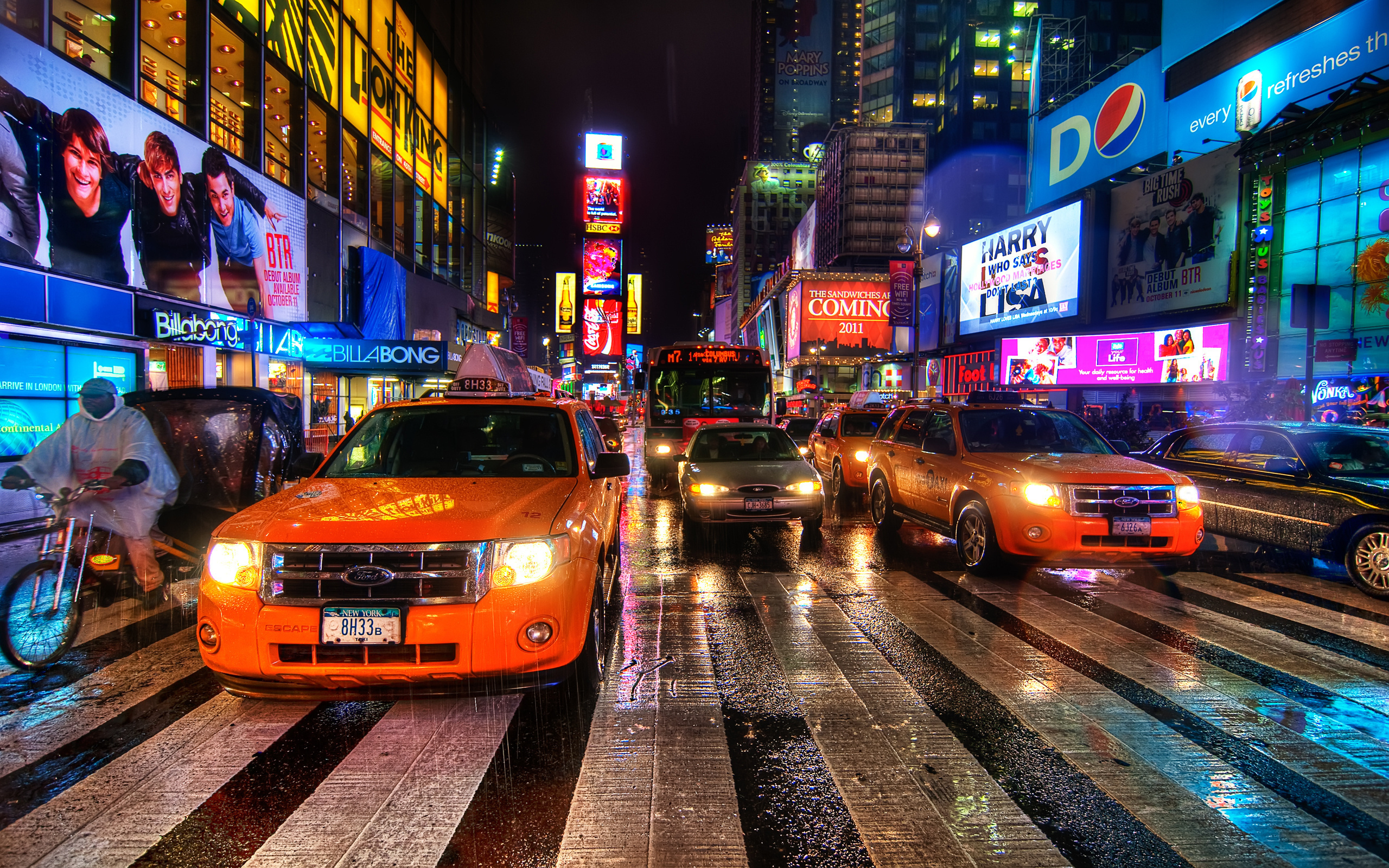 New york, rain dance, , -, usa, night, nyc, times square, , , 