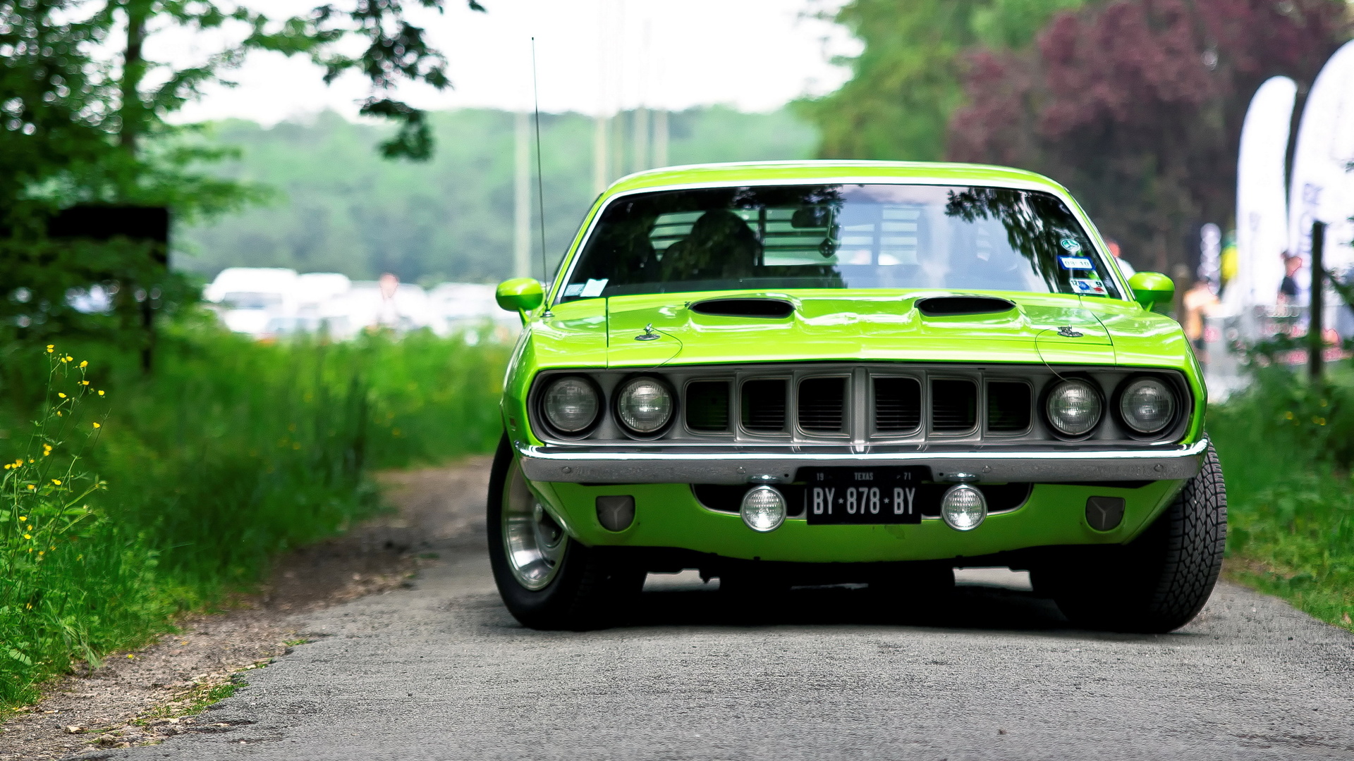 green, plymouth, barracuda, , muscle car, 1971