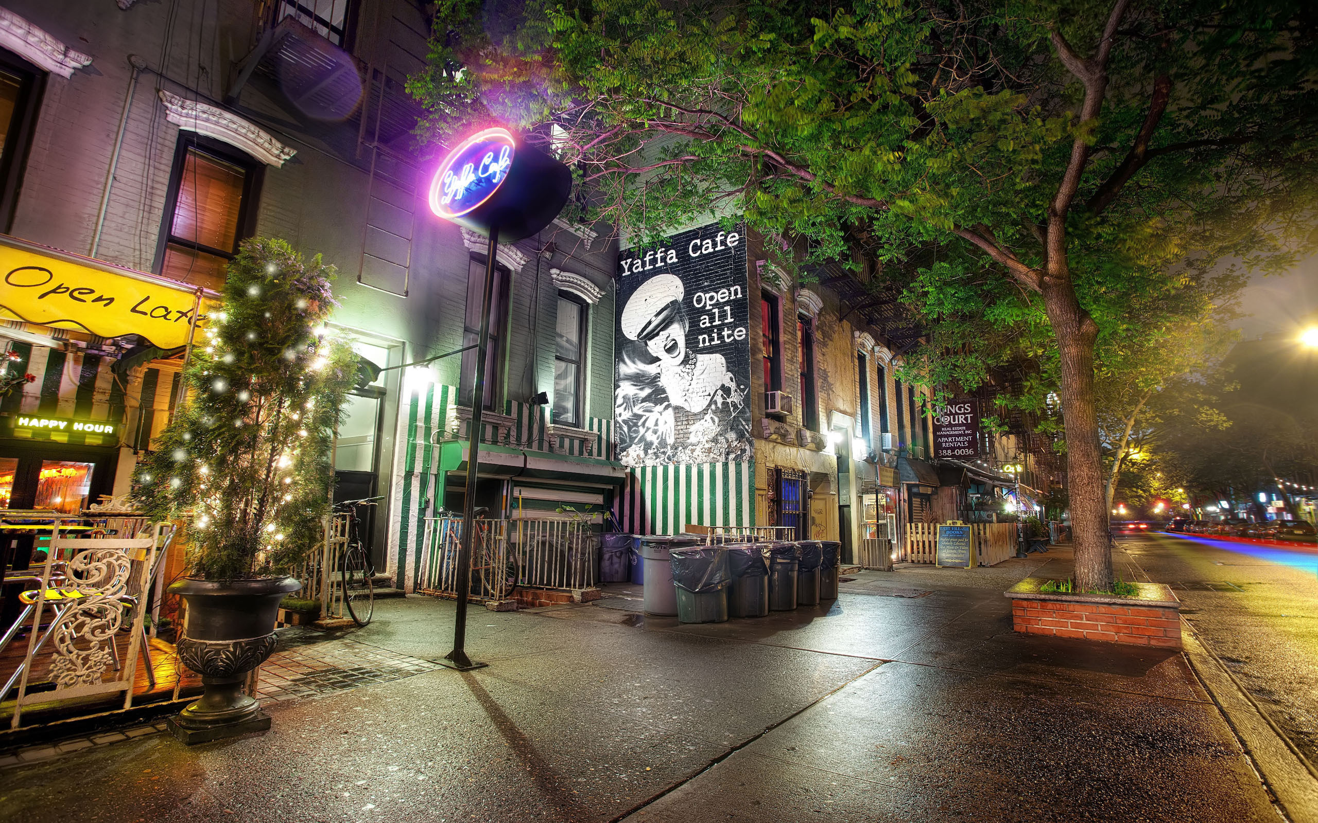 Yaffa cafe, new york, st. marks, east village, nyc, -, usa, night, christmas