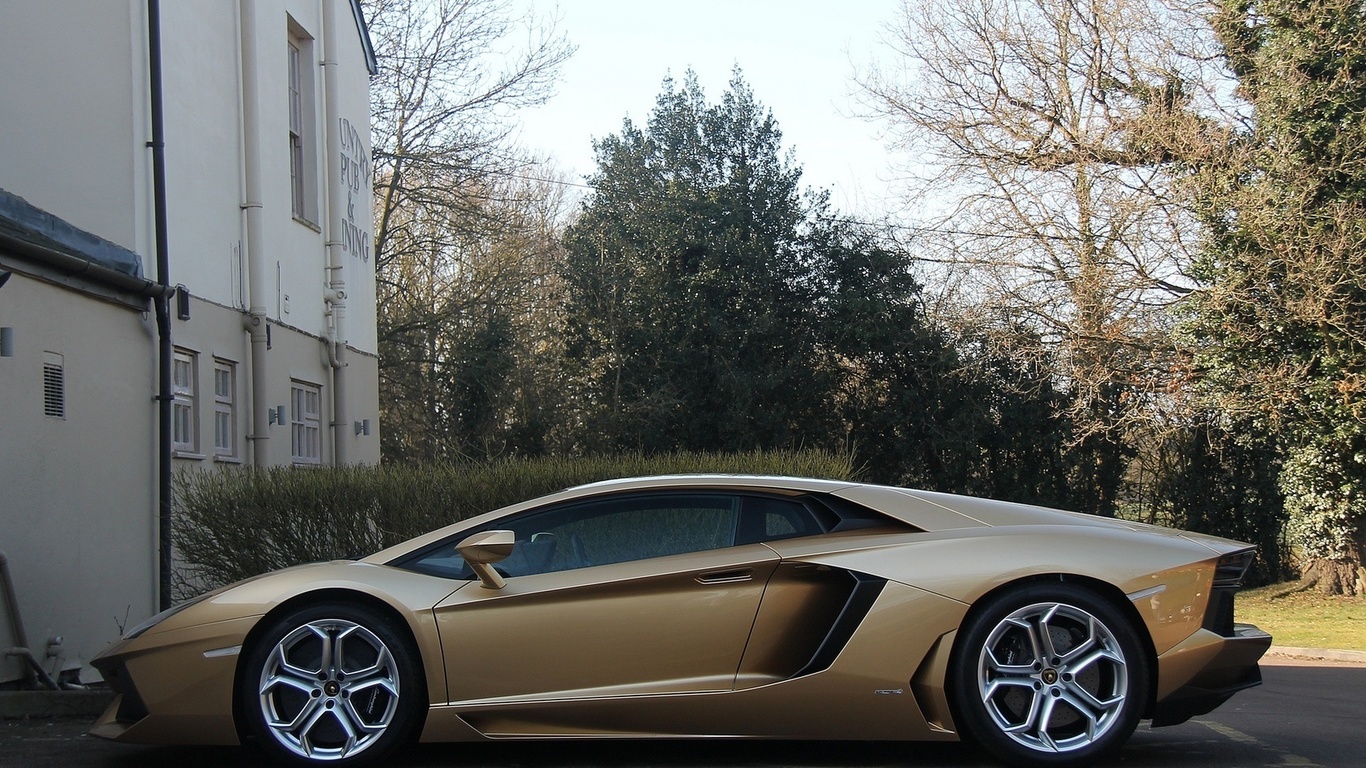 gold, wheels, lamborghini, lp700-4, black, aventador