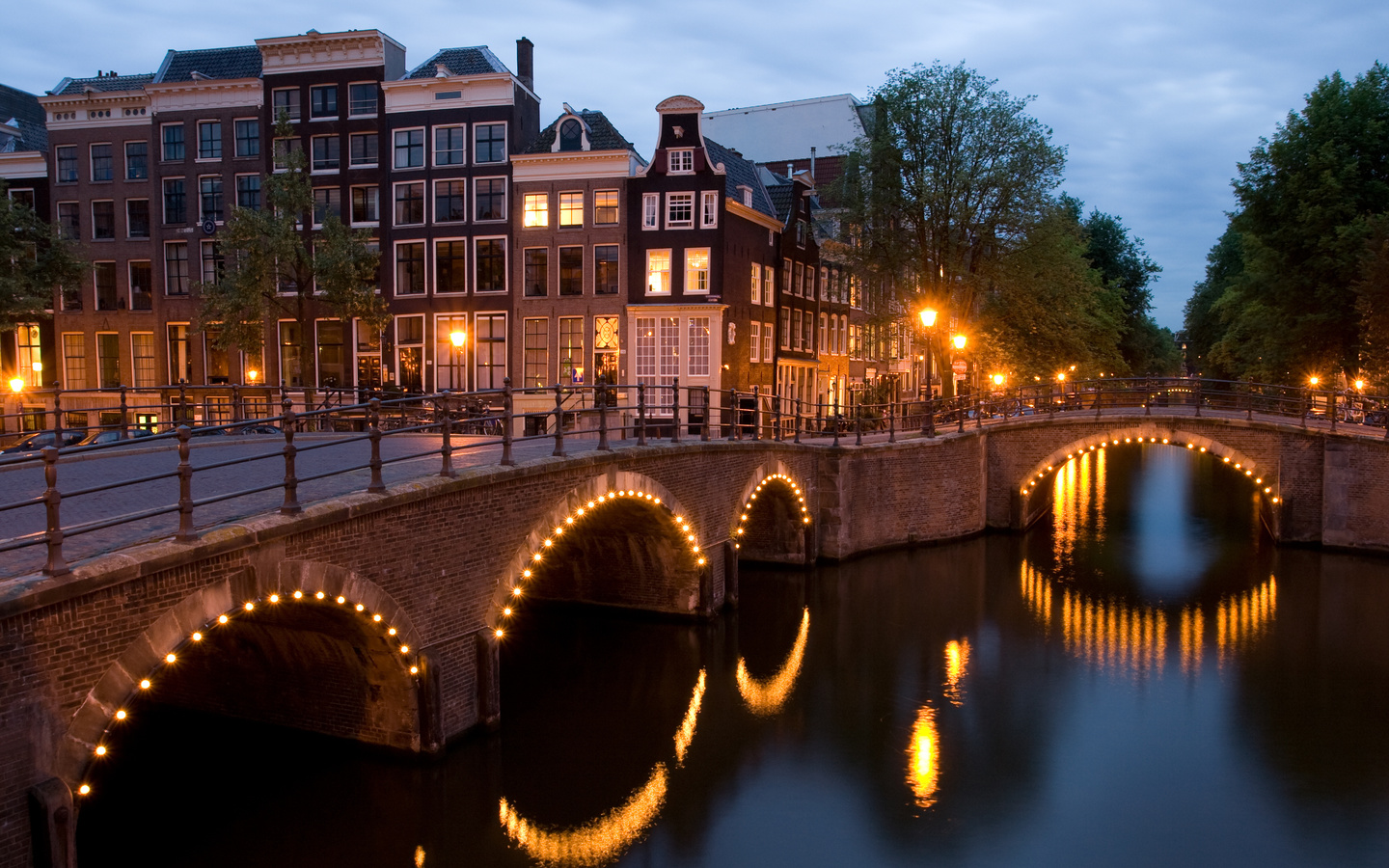 netherlands, keizersgracht, reguliersgracht, View, dusk, amsterdam, corner