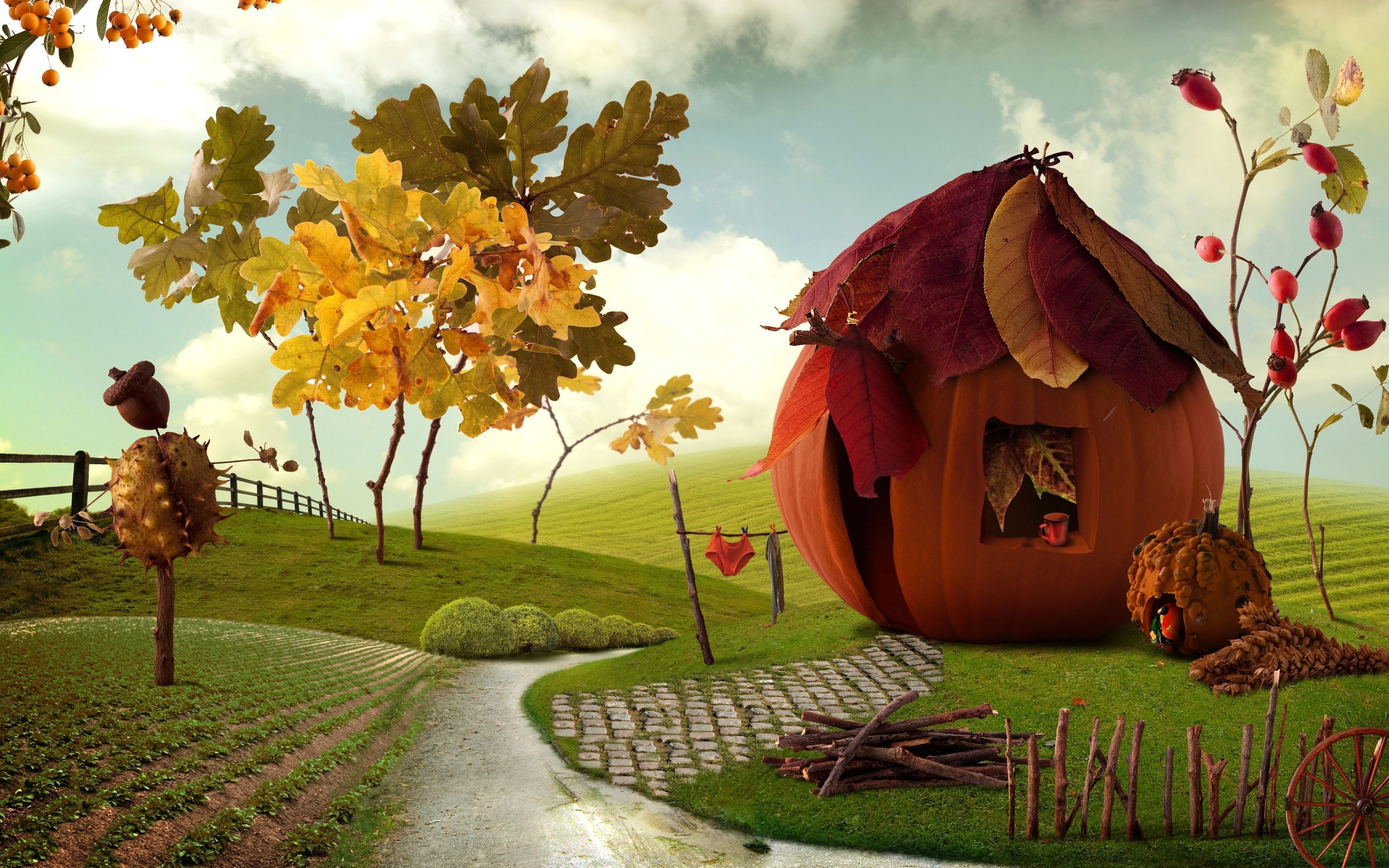 , , , village, chalet, , Pumpkin house, art, ,